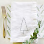 Embroidered Nordic Tree Linen Napkins, thumbnail 3 of 5