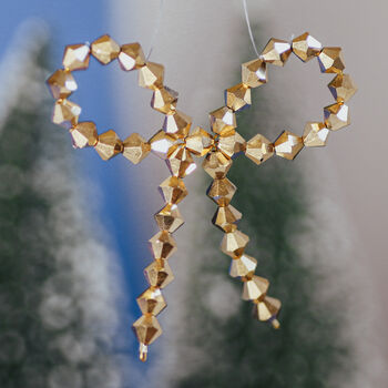 Gold Crystal Bow Christmas Decoration, 2 of 3