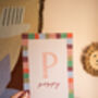 Personalised Illustrated Letter Print With Striped Border, thumbnail 8 of 10