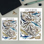 Sharks Of Britain Watercolour Postcard, thumbnail 2 of 8