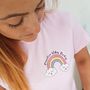 Rainbow Positive Vibes Organic Cotton T Shirt, thumbnail 1 of 5