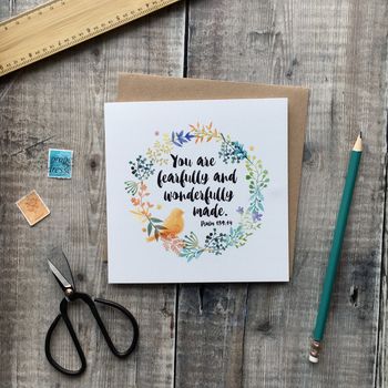 'You Are Fearfully And Wonderfully Made' Card By Izzy & Pop