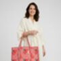 Serendipity Cotton Quilted Tote Bag Pink Pomegranate, thumbnail 1 of 4