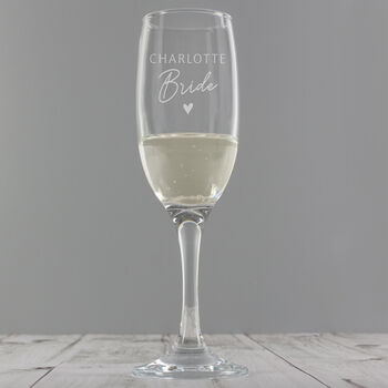 Personalised Bride Champagne Flute Glass, 2 of 4