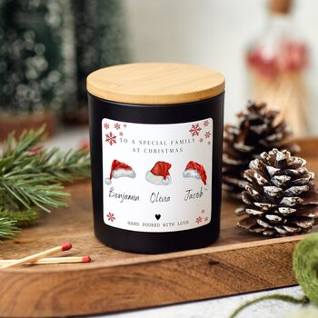 Merry Christmas To A Special Family Personalised Candle Gift Set, 4 of 9