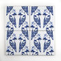 Lovebirds Tile Blue And White, thumbnail 3 of 11