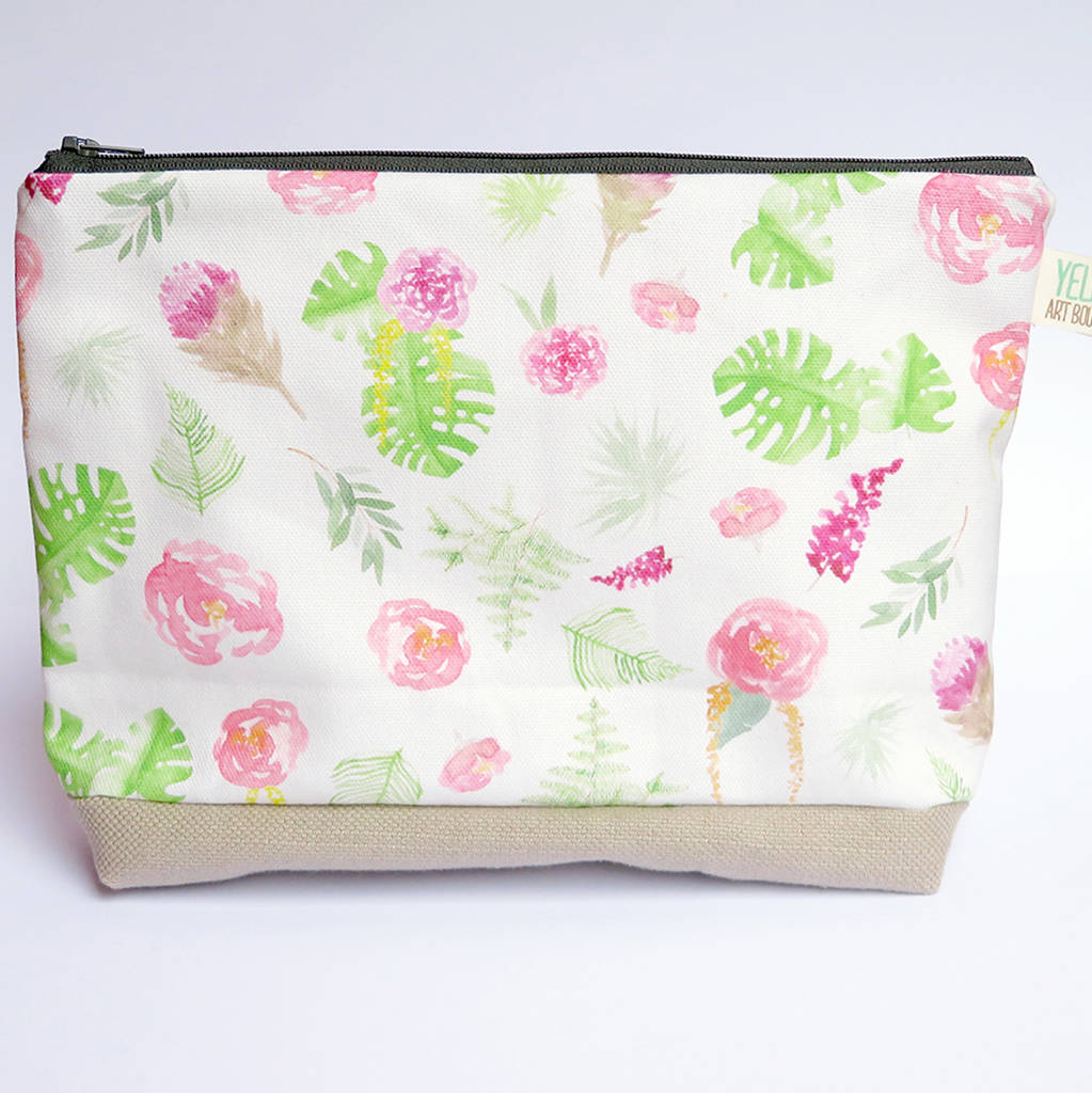 Standard Handmade Colourful Floral Cosmetic Make Up Bag By Yellowstone ...