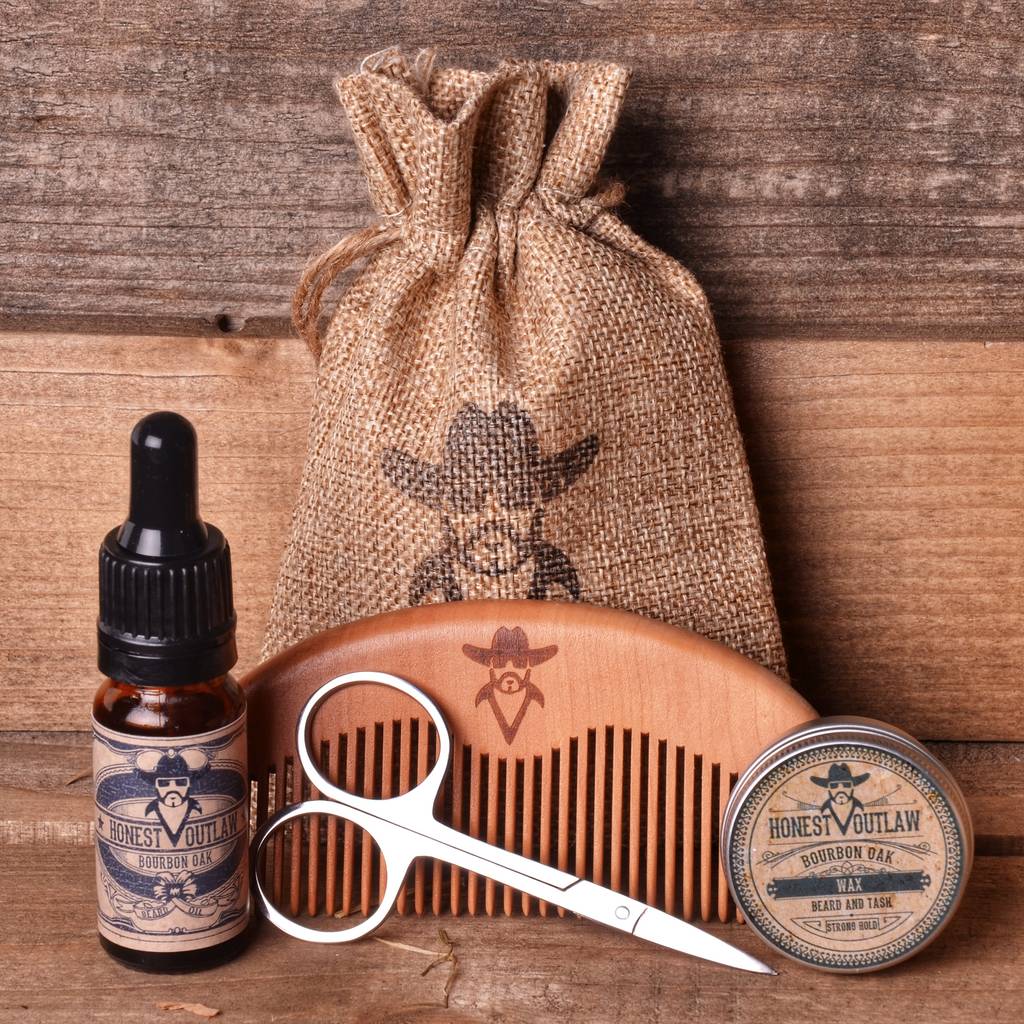 Beard Grooming Kit. Oil, Wax, Comb, Scissors, 1 of 9