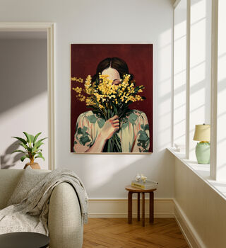 Female Flower Portrait Painting Art Print, 2 of 4