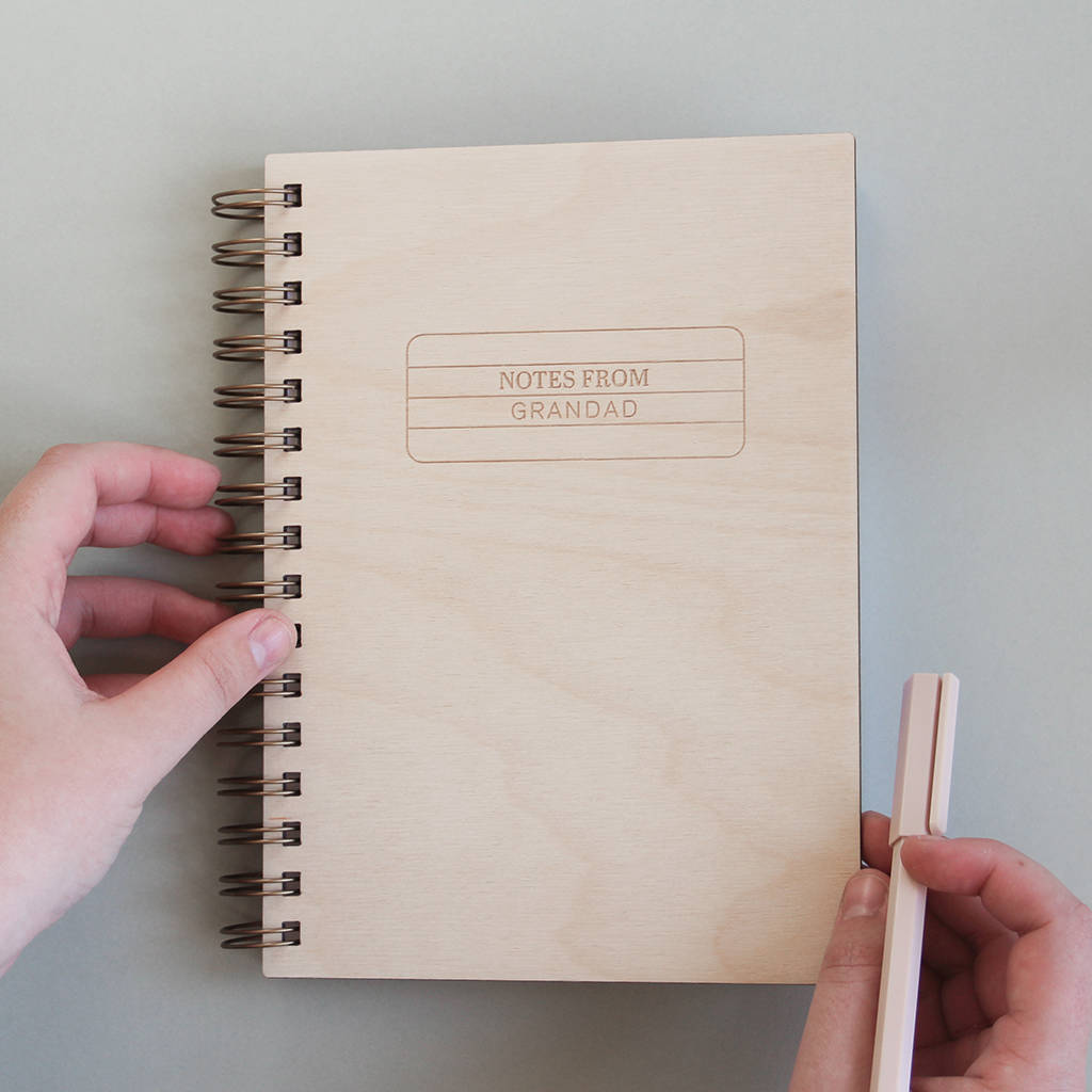 Personalised Name Wooden Journal By Fira Studio