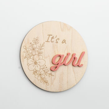 Personalised Baby Girl Announcement Plaque Acrylic, 5 of 7