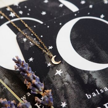 La Lune, Crescent Moon Necklace In Recycled Gold, 4 of 8