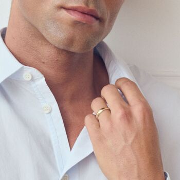 Classic 9ct Yellow Gold Court Wedding Band Ring 4mm, 3 of 5