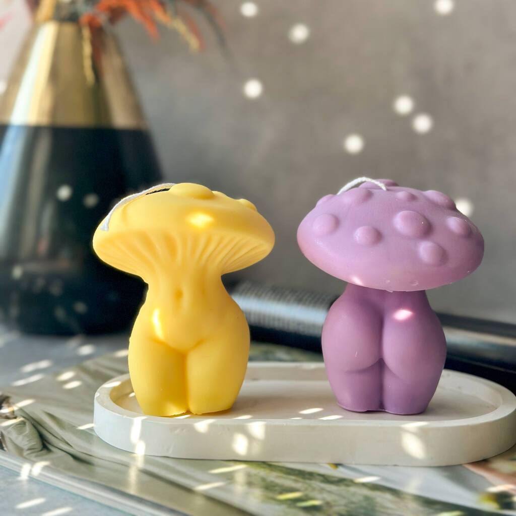 Mushroom Candle Glittery Goddess Mushroom Candles Cottagecore Home Decor  Gifts for Her Candles Soy Wax Candle Home Decor 