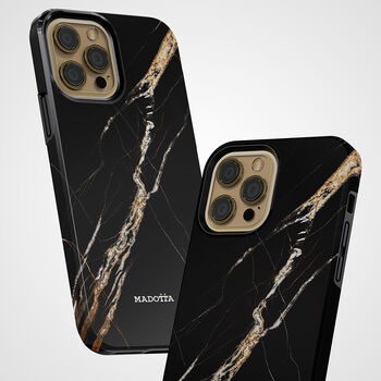Black Lightning Marble Tough Case For iPhone, 4 of 4