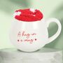 Valentines Gift Set Hug In A Mug And Heart Socks, thumbnail 5 of 8