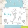 Mermaid Personalised Party Colour Me In Place Mats, thumbnail 1 of 8