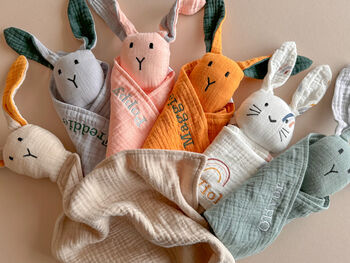 Bunny Muslin New Baby Gift Set In Keepsake Box, 7 of 12