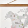 Grey Cartoon World Map And Animals Hanging Canvas, thumbnail 3 of 3