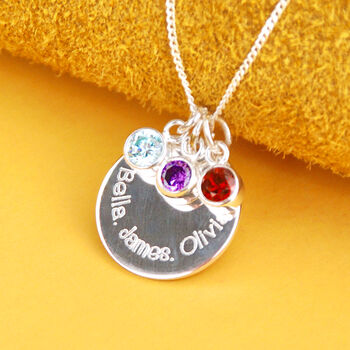 Personalised Family Names Birthstone Necklace, 2 of 10