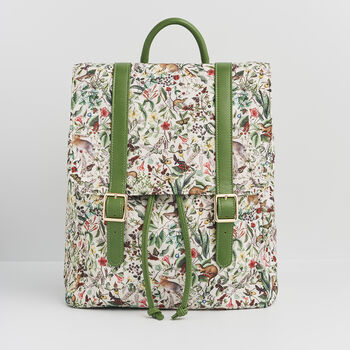 Green Garden Floral Buckle Backpack, 2 of 5
