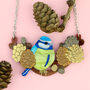 Blue Tit And Pine Cone Necklace, thumbnail 3 of 7