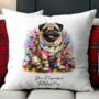 Personalised Pug In Christmas Lights, thumbnail 4 of 9