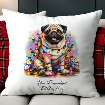 Personalised Pug In Christmas Lights, 4 of 9