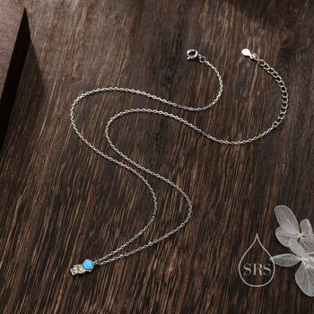 Astronaut Opal Pendant Necklace In Sterling Silver, 5 of 12