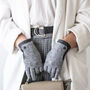 Merino Wool Touch Screen Gloves With Herringbone Cuff, thumbnail 7 of 12