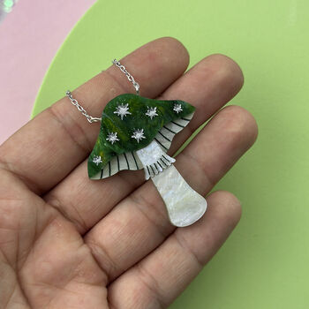 Green Toadstool Necklace, 2 of 4