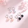 Natural Freshwater Pearl Huggie Hoop Earrings In Sterling Silver, thumbnail 2 of 11