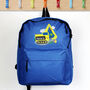 Personalised Digger Blue Backpack, thumbnail 1 of 2