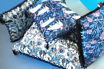 The Blue Decorative Thistle Eco Friendly Cushion By Laura B Interiors