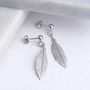 18ct Gold Vermeil Feather Drop Earrings, thumbnail 4 of 7