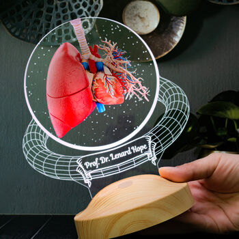 Pulmonologist Gift LED Lamp, Custom Lung Night Light, Med Student Graduation Gift, 2 of 4