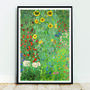 Garden With Sunflowers Print By Gustav Klimt, Fine Art, thumbnail 1 of 6