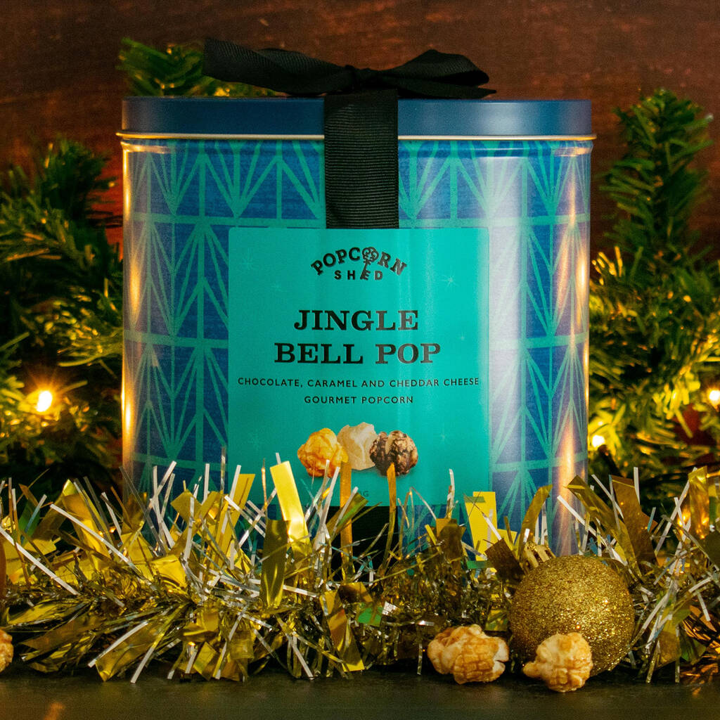 Jingle Bell Pop Gourmet Popcorn Christmas Gift Tin, 1 of 6