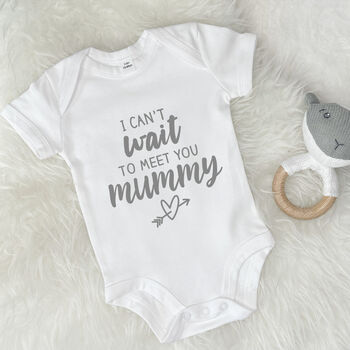 I Can't Wait To Meet You Mummy Babygrow, 3 of 8