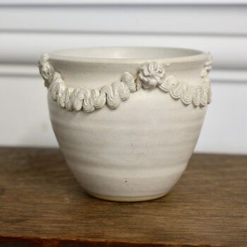 Handmade Piped Ribbon Ceramic Jar Fragranced Soy Candle, 2 of 3