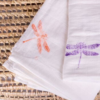 Fiery Dragonfly Organic Swaddle Blanket, 3 of 4