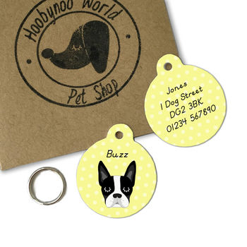 Boston Terrier Personalised Dog ID Tag, 12 of 12