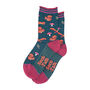 Red Squirrel Woodlands Bamboo Ankle Socks Women's Green, thumbnail 2 of 3