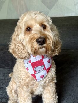 Pink Love Bug Bear Dog Bandana, 6 of 8