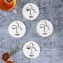 G Decor Set Of Four Abstract Face Coasters, thumbnail 7 of 7