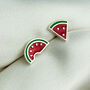 Sterling Silver Watermelon Stud Earrings, thumbnail 1 of 6