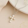 Personalised Freshwater Pearl Cross Necklace In Sterling Silver, thumbnail 1 of 8