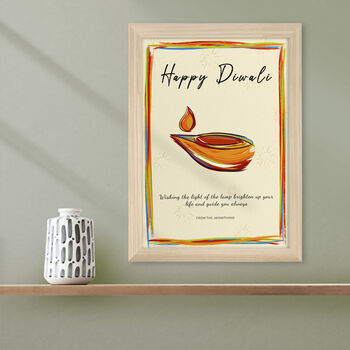 Personalised Diwali Lamp Wall Art, 2 of 6