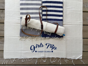 Personalised Towel And Leather Strap Gift For Her, 6 of 8