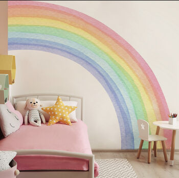 Colourful Half Rainbow Removable Decal, Pink/ Purple Colours, 2 of 11